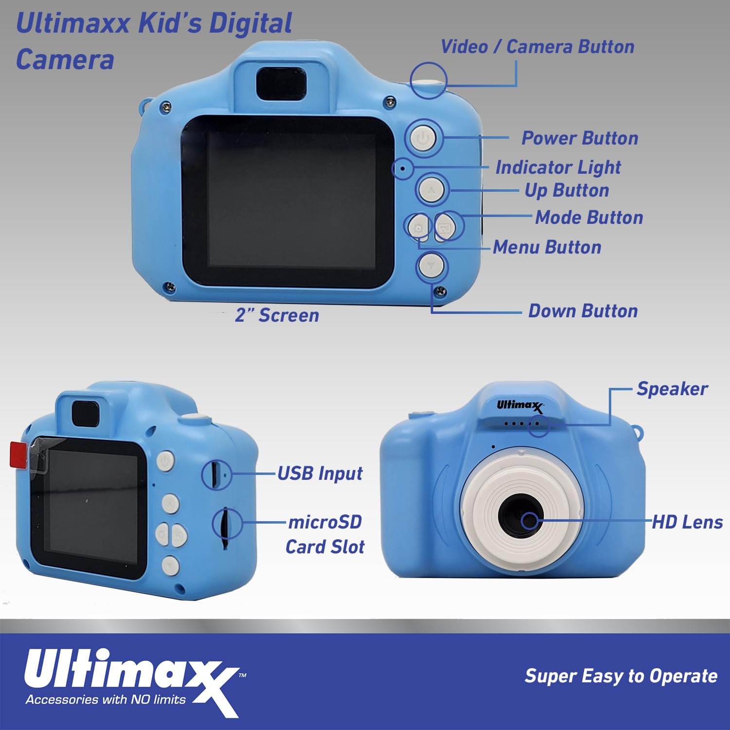 フィルムカメラ kid Amazon.com : Ultimaxx Essential Kids Digital Camera Bundle (Blue